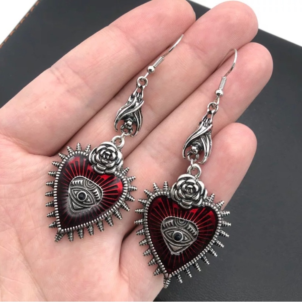 Occult Dark Goth Drop Earring Jewelry